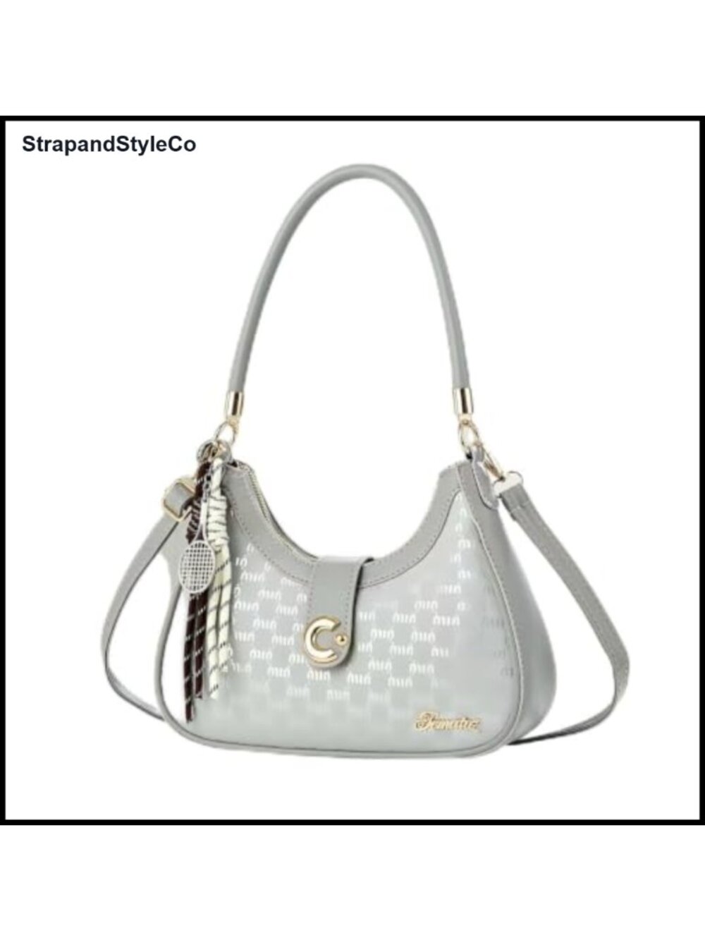 Vegan Leather Flap Crossbody Bag Detachable Strap Women's Shoulder Bag